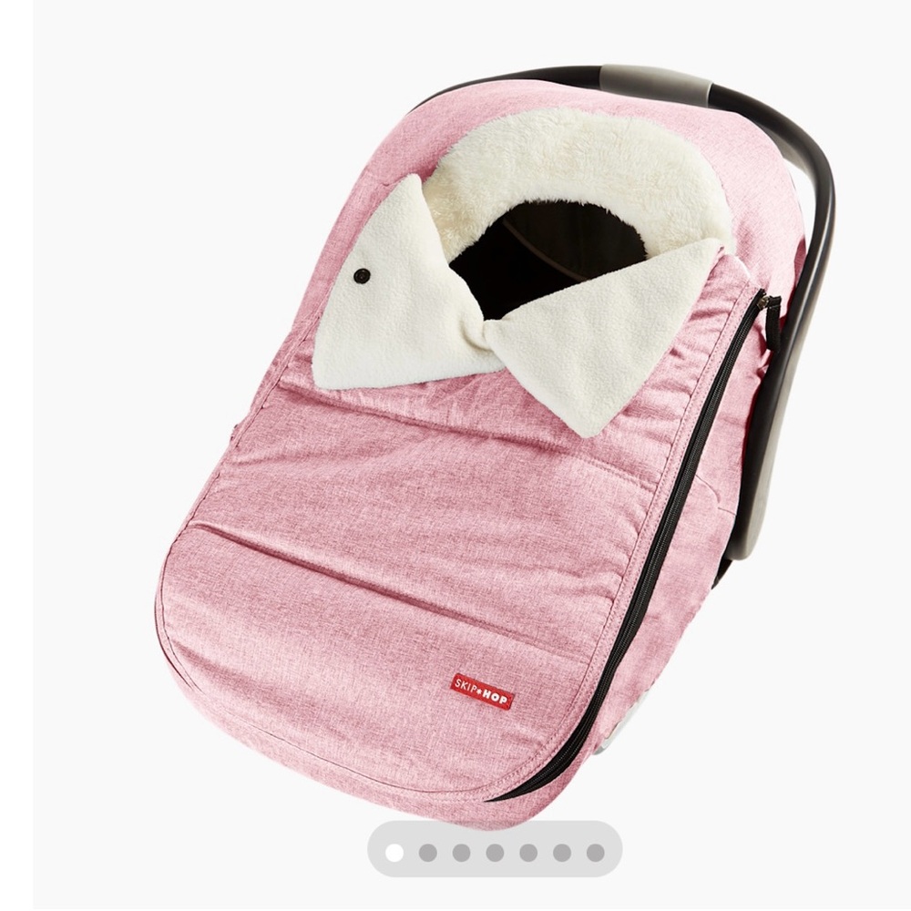 Skip Hop Pink Infant Car Seat Cozy Cover with Cream Lining